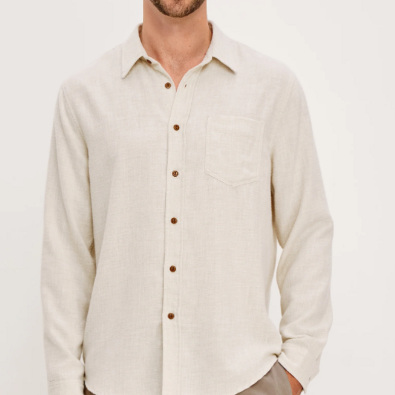 RAILS FOR HIM RUNSON BUTTON DOWN CREAM HEATHER