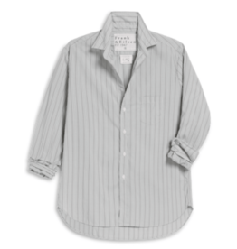 Frank & Eileen EILEEN Relaxed Button-Up Shirt Textured Green White Stripe