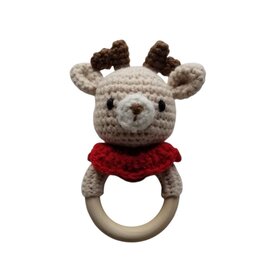 D & C TOYS Hand Crochet Christmas Deer Baby Rattle