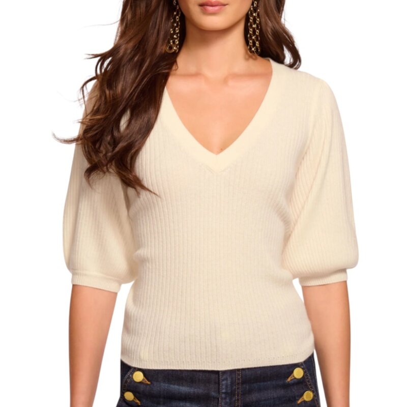 RAMY BROOK CASSIDEE CASHMERE SWEATER DRESS IVORY