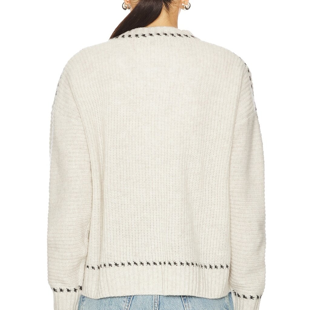 AUTUMN CASHMERE CREW W CONTRAST SIDE MOJAVE/BLACK