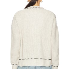 AUTUMN CASHMERE CREW W CONTRAST SIDE MOJAVE/BLACK