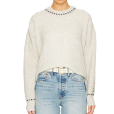 AUTUMN CASHMERE CREW W CONTRAST SIDE MOJAVE/BLACK