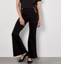 APRICOT INC Royal Btn Ponte Flare Trs Black