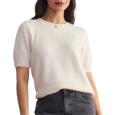 Margaret O'Leary BRUSHED CASHMERE TEE CHALK