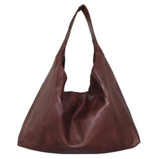 LIL LINDSEY LEATHER SHOULDER BAG BROWN