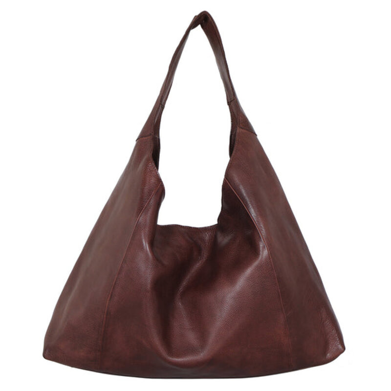 LIL LINDSEY LEATHER SHOULDER BAG BROWN
