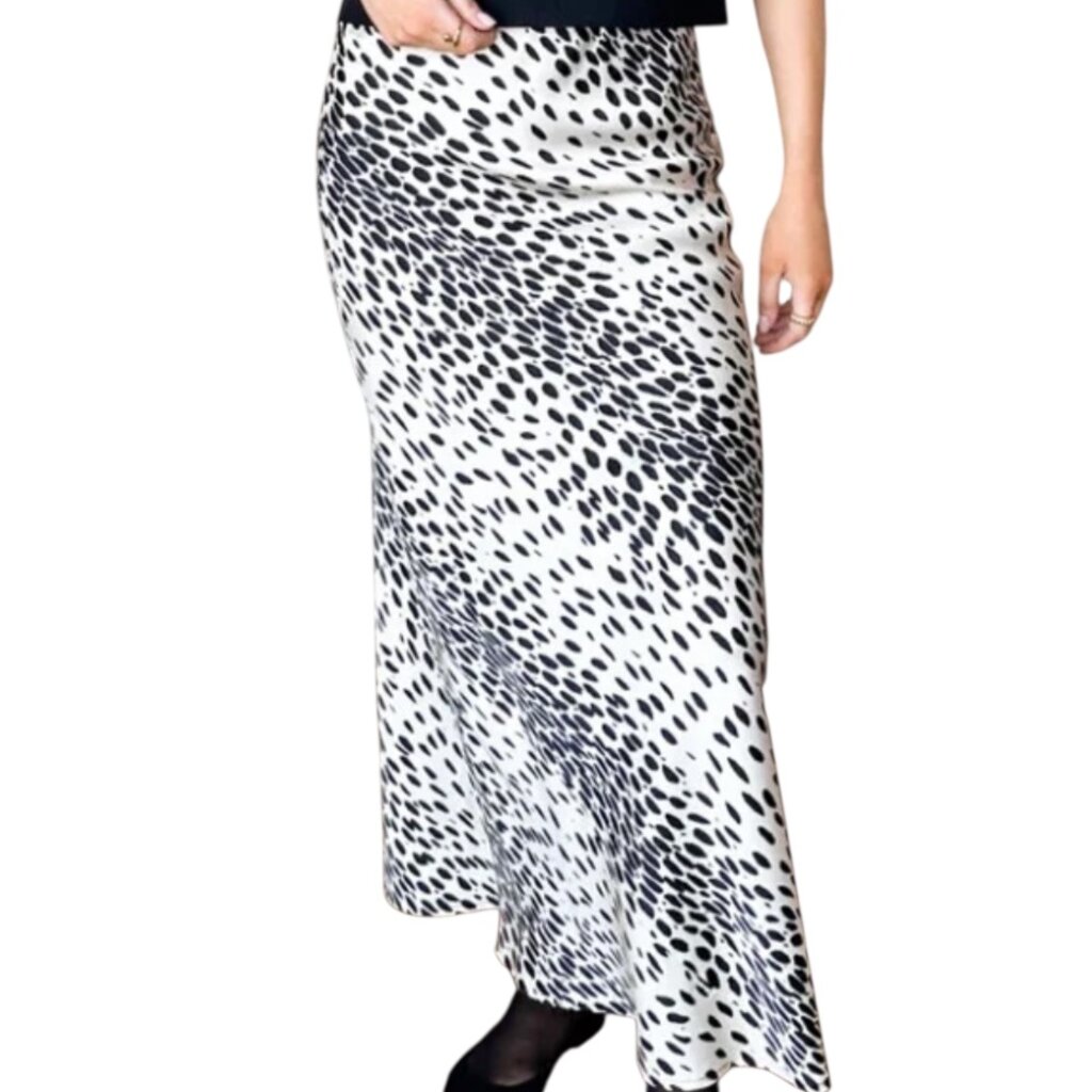 Emerson Fry Bias Skirt 2 - Buttercream Tuxedo Spots Leopard