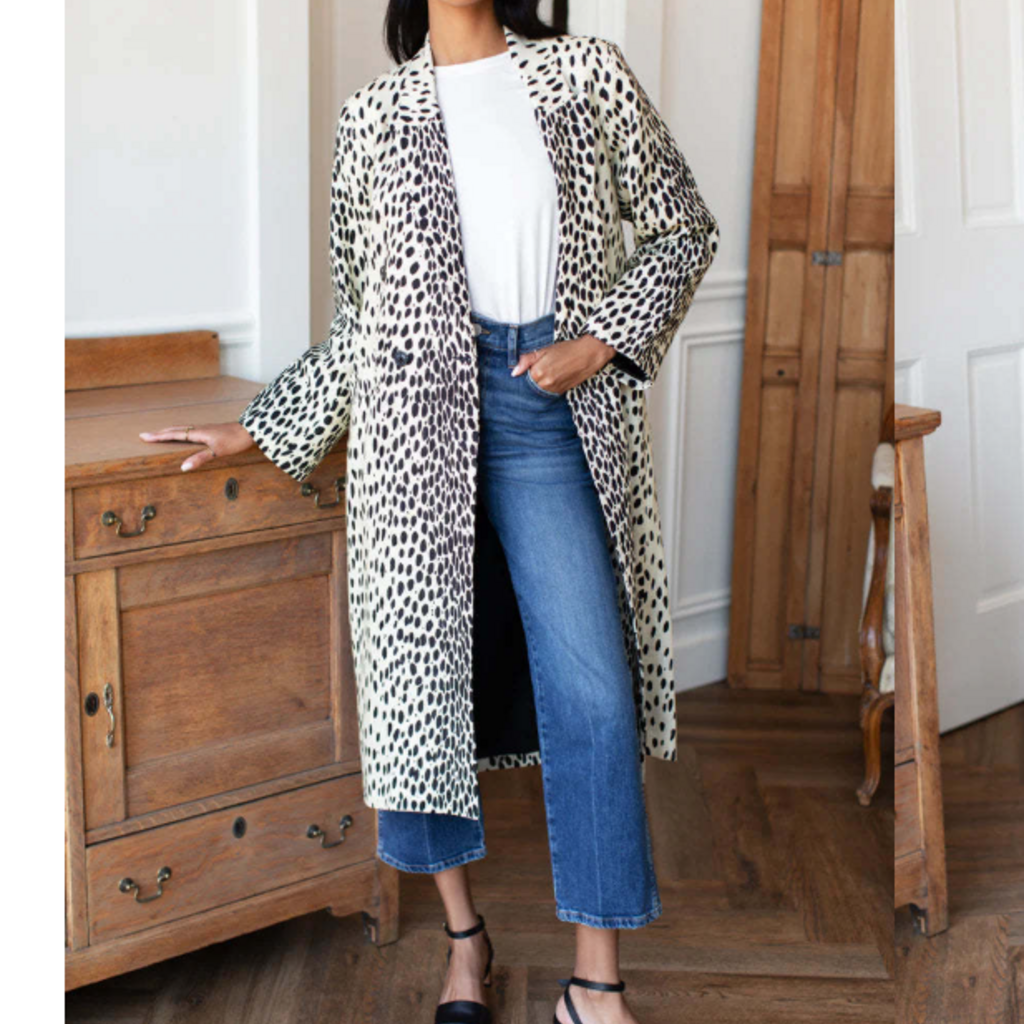 Emerson Fry Bowery Coat - Leopard Linen