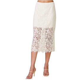 ANTHEM LACE MIDI SKIRT PEARL