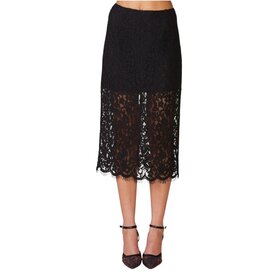 ANTHEM LACE MIDI SKIRT BLACK