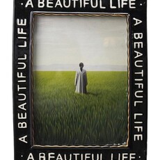 7-1/2"W Stoneware Picture Frame "A Beautiful Life"