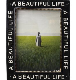 7-1/2"W Stoneware Picture Frame "A Beautiful Life"