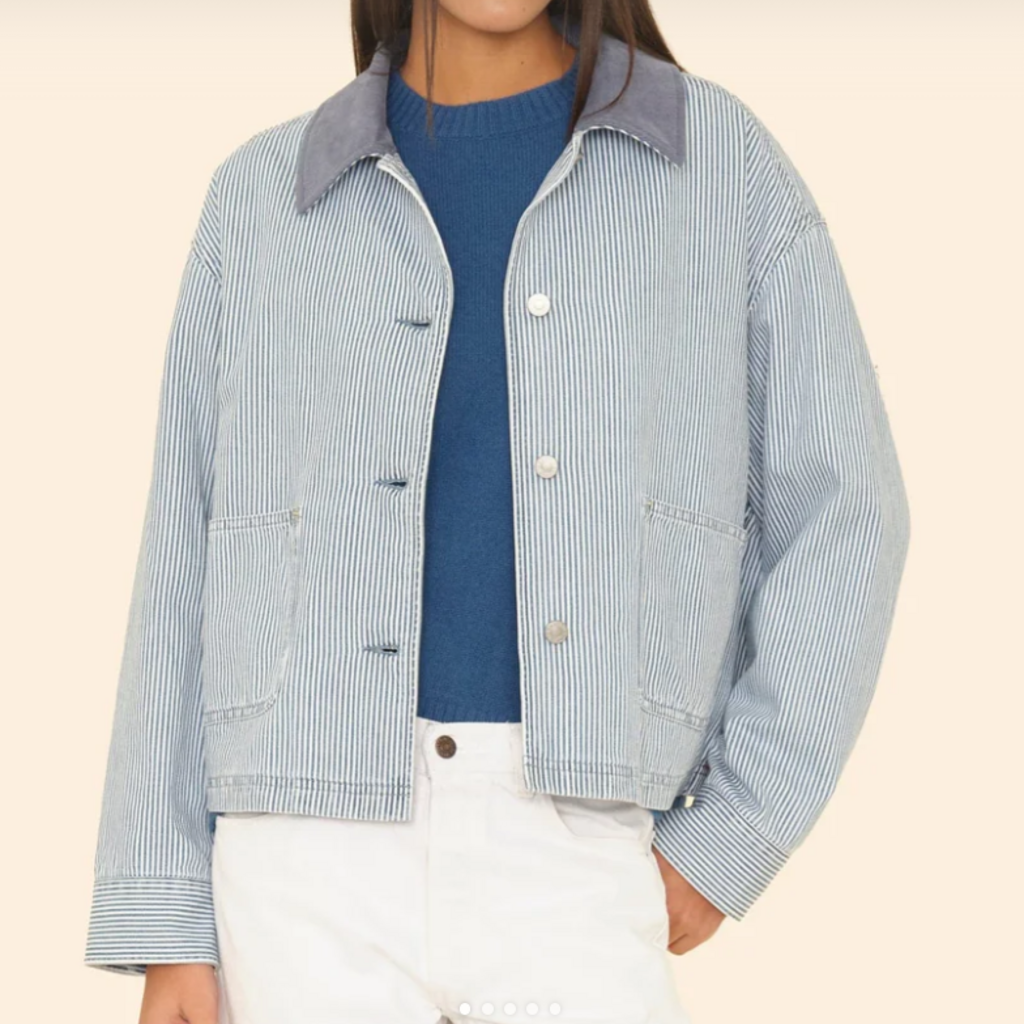 XIRENA BALDWIN JACKET BLUE RAILROAD