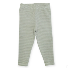 Viverano Rib Knit Stripe Baby Legging Pants Warm Grey Stripe
