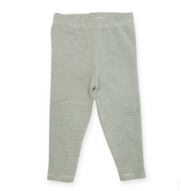 Viverano Rib Knit Stripe Baby Legging Pants Warm Grey Stripe