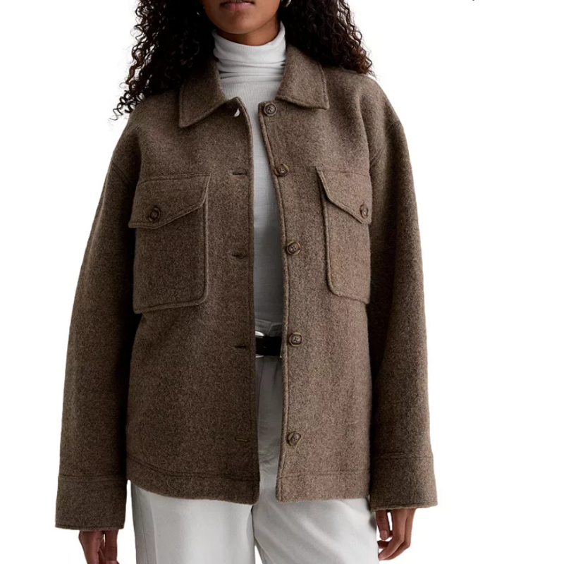 AG Zola Relaxed Shirt Jacket Melange Stone