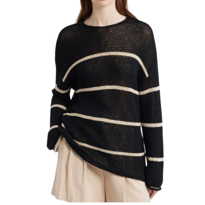 Rails Evangeline Black Linen Stripe