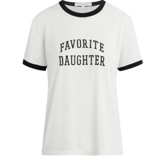 FAVORITE DAUGHTER RINGER LOGO TEE WHITE/BLACK