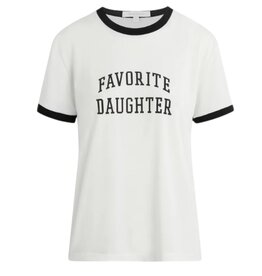 FAVORITE DAUGHTER RINGER LOGO TEE WHITE/BLACK