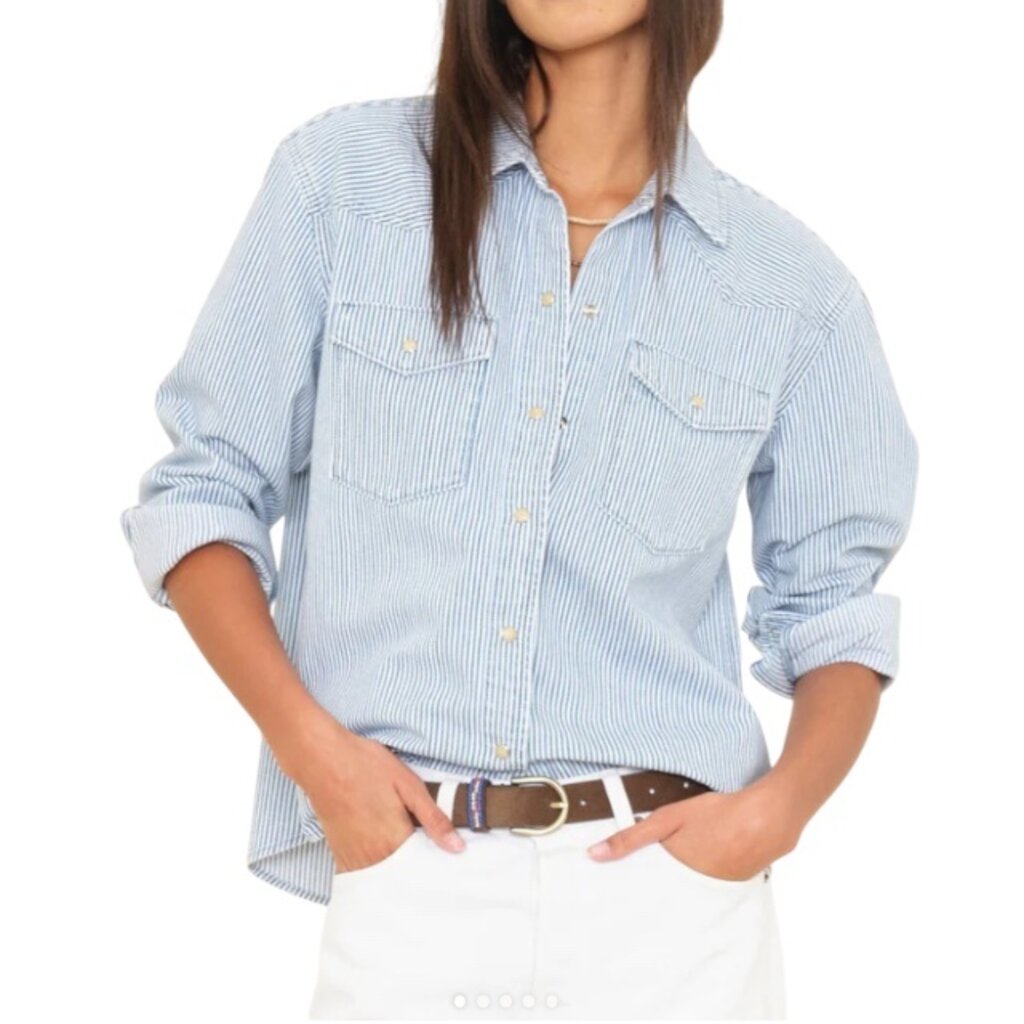 XIRENA BYRON SHIRT BLUE RAILROAD