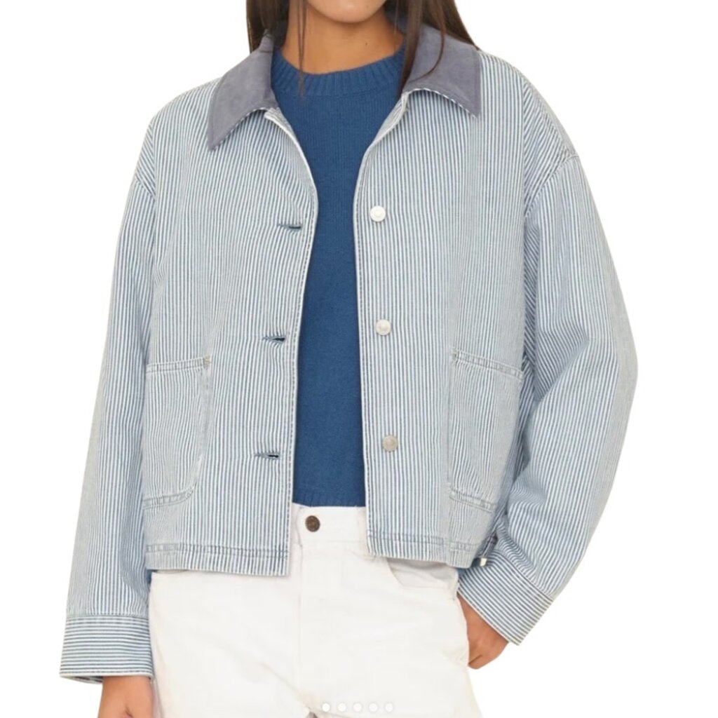 XIRENA BALDWIN JACKET BLUE RAILROAD