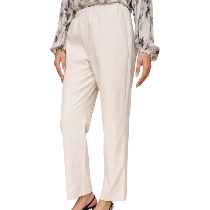 PULL ON ELASTIC WAIST TROUSER WINTER WHITE