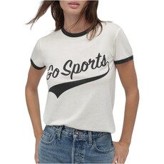 FAVORITE DAUGHTER THE GO SPORTS RINGER TEE  OFF WHITE/BLACK