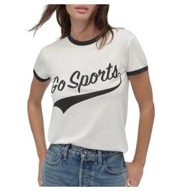 FAVORITE DAUGHTER THE GO SPORTS RINGER TEE  OFF WHITE/BLACK