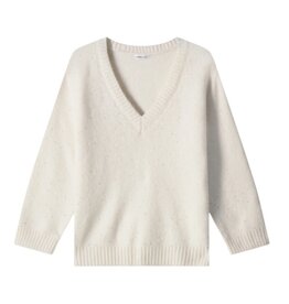 SPARKLE CASHMERE POWER SHOULDER V WHITE