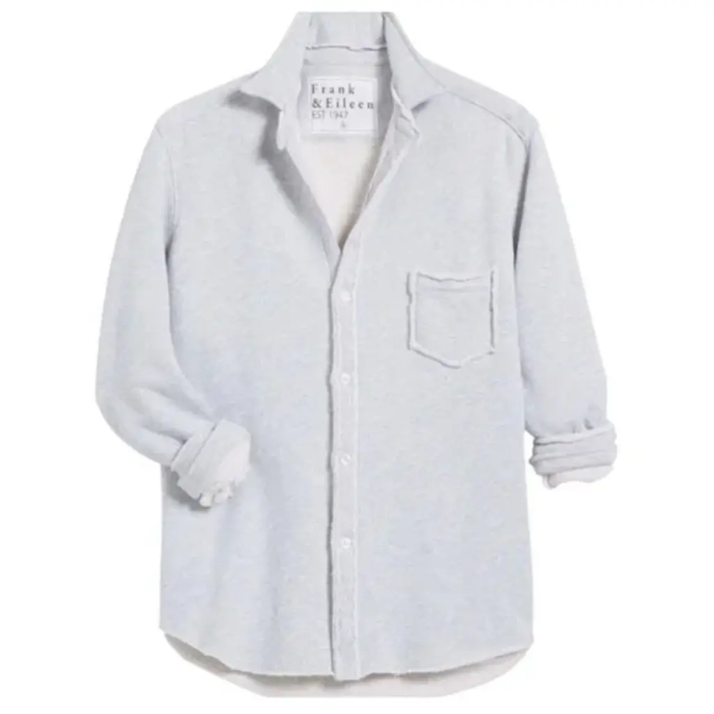Frank & Eileen Eileen Sweatshirt Button Up Gray Melange