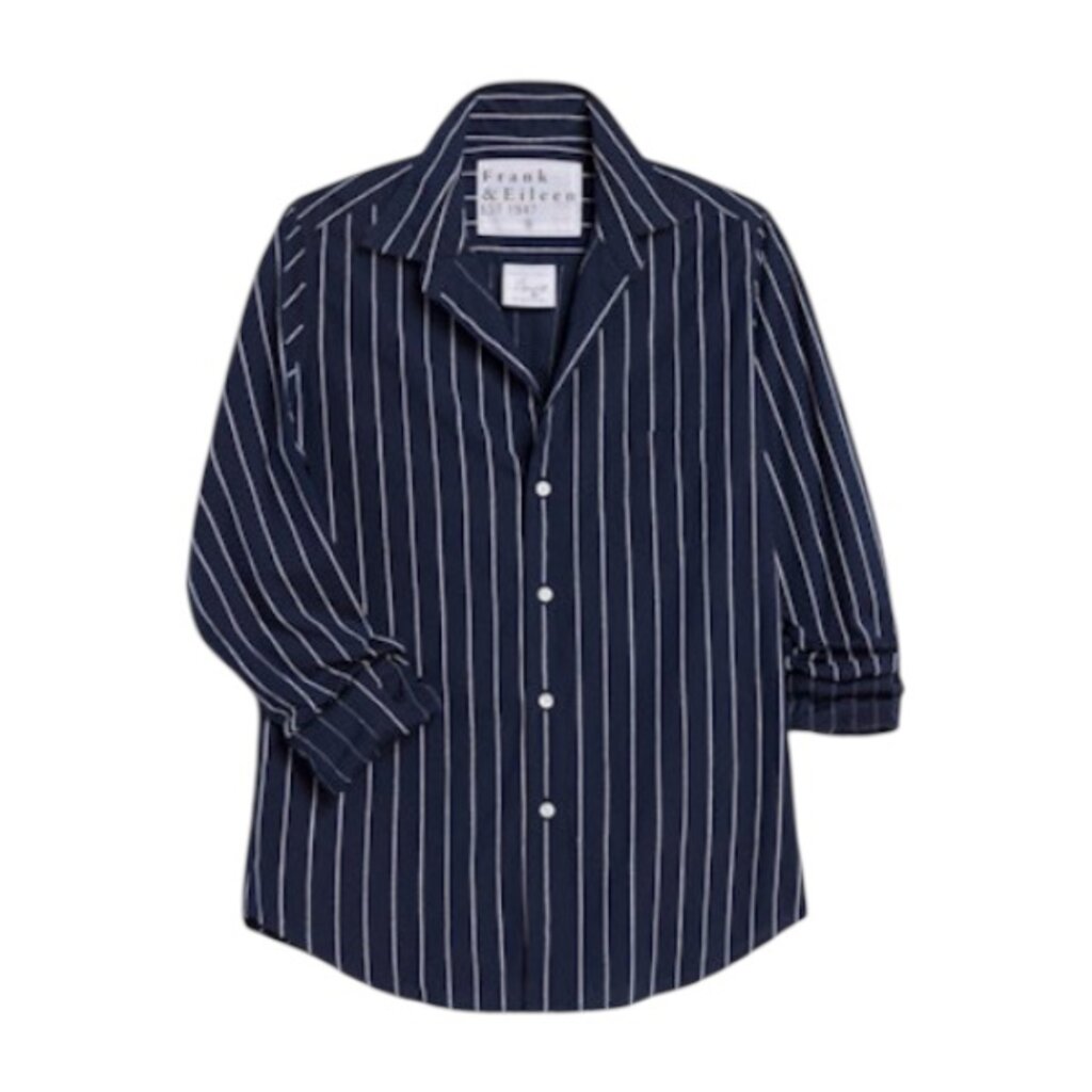 Frank & Eileen Barry White Navy Stripe