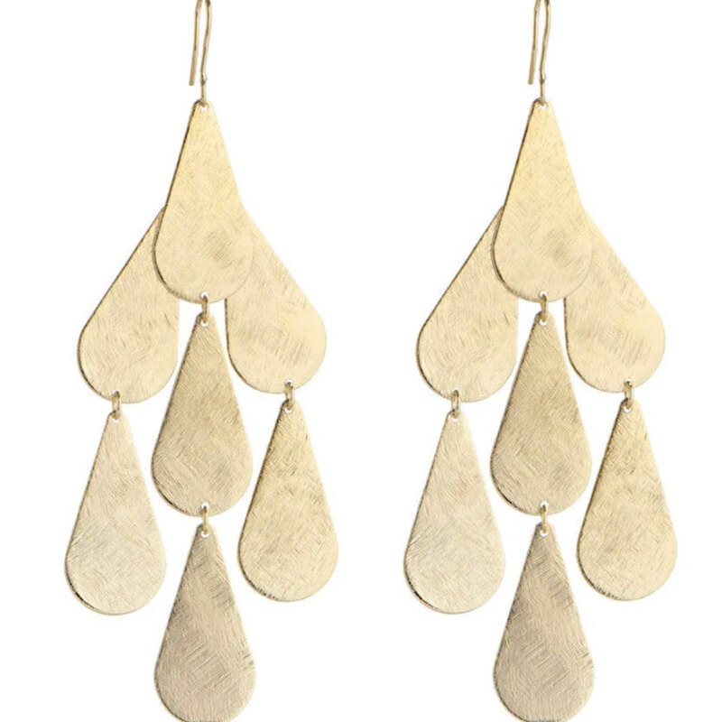 Marcia Moran 18k Gold Plated Teardrop Earrings