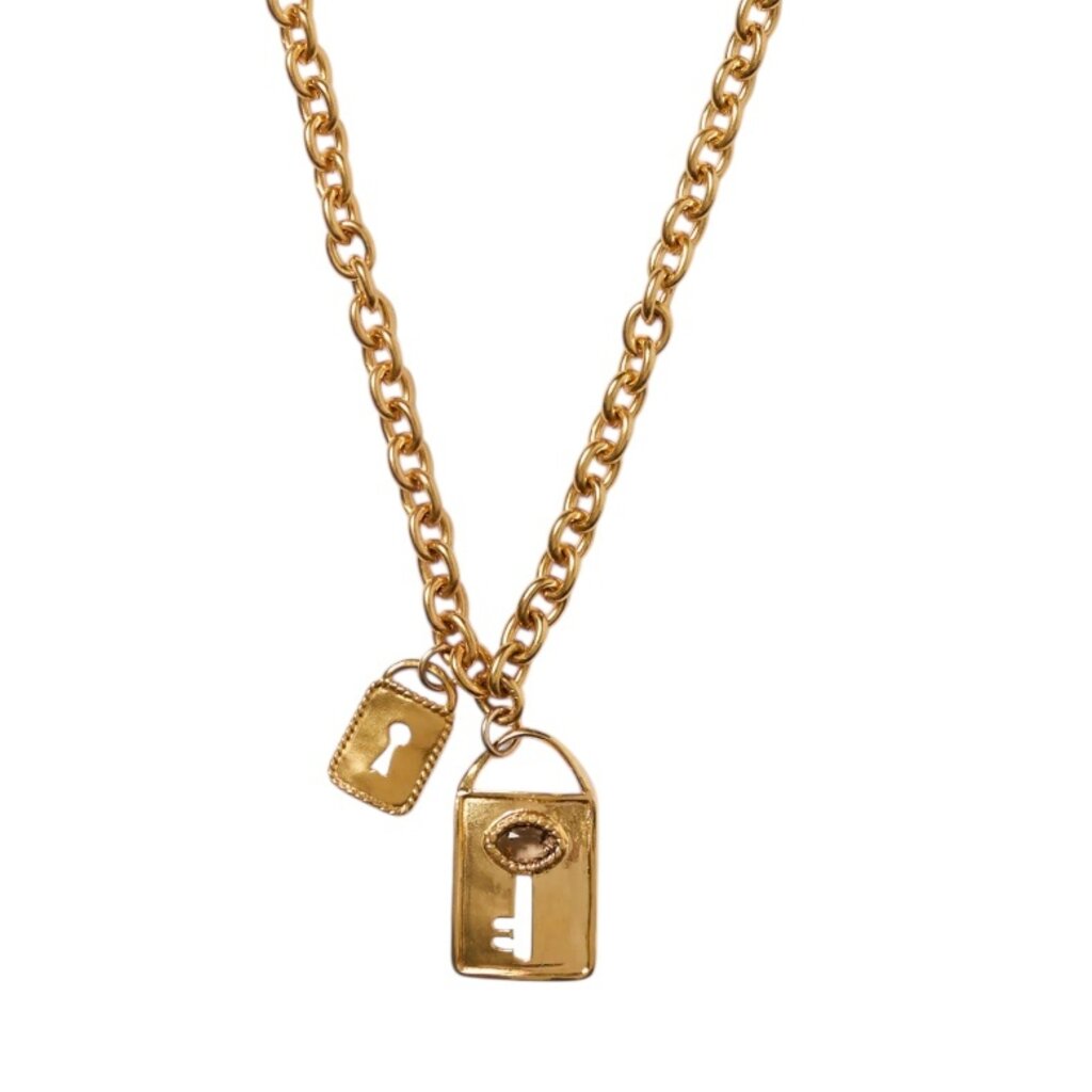 Chan Luu Mini Padlock Necklace Yellow Gold