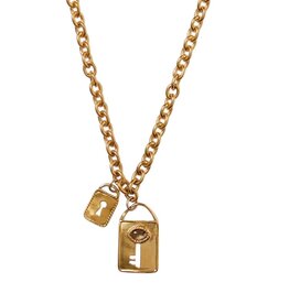 Chan Luu Mini Padlock Necklace Yellow Gold