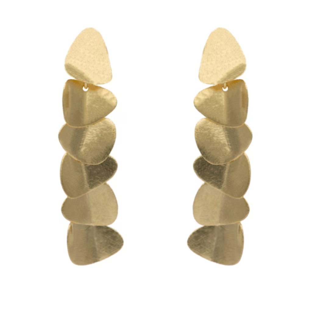 Marcia Moran Selene Earrings 18k Gold Plated Cascading Petals