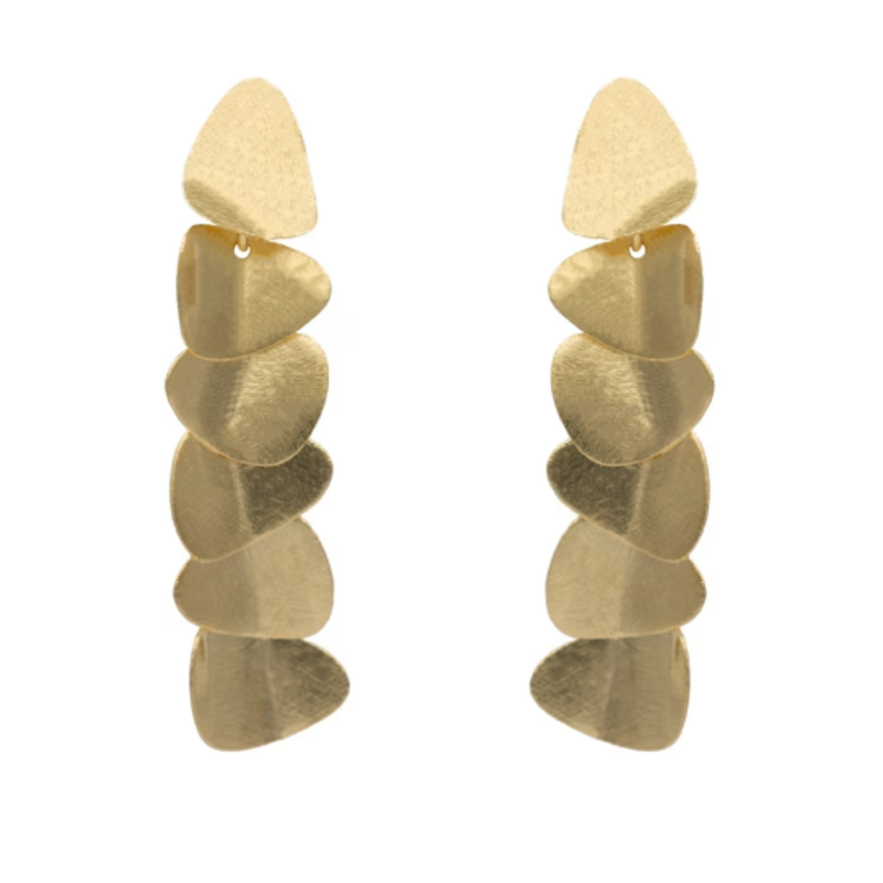 Marcia Moran Selene Earrings 18k Gold Plated Cascading Petals