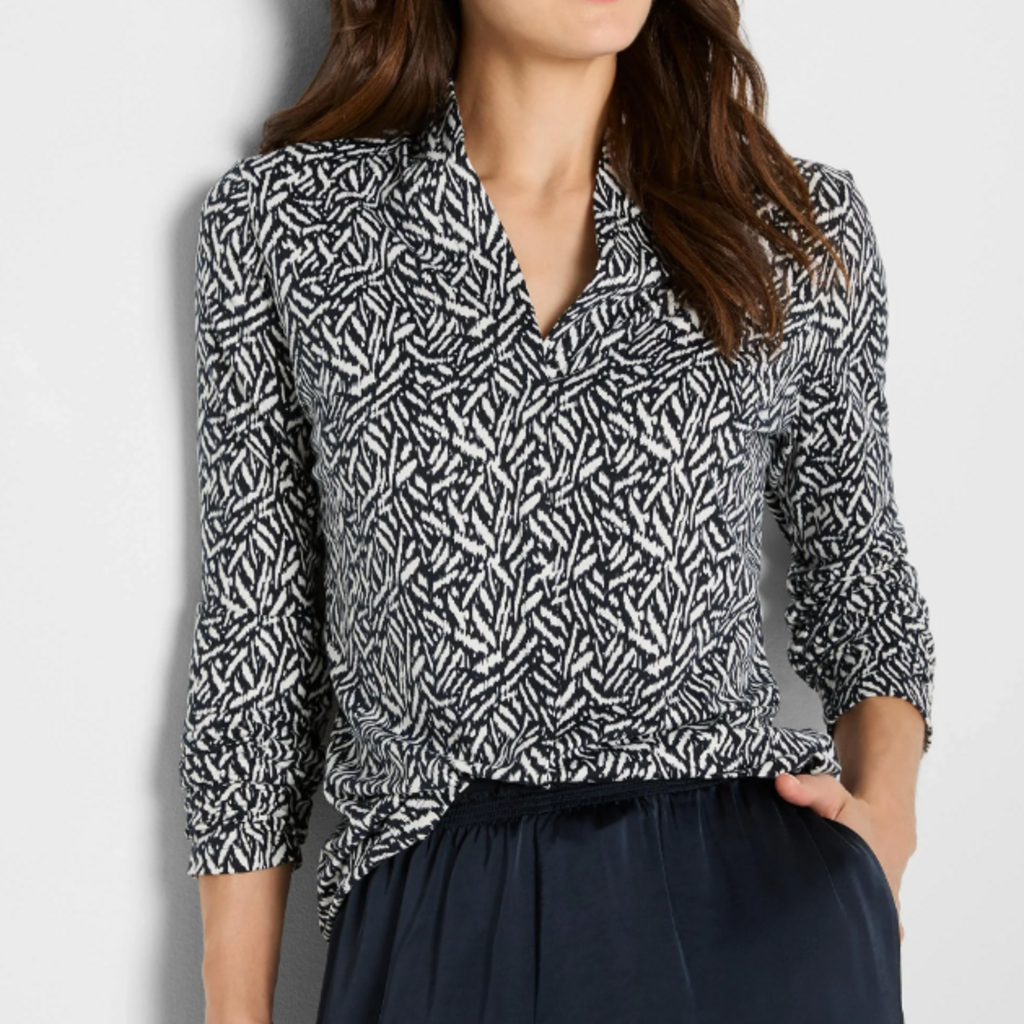 GEO TOSS KNIT TOP INDIGO