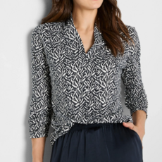 GEO TOSS KNIT TOP INDIGO