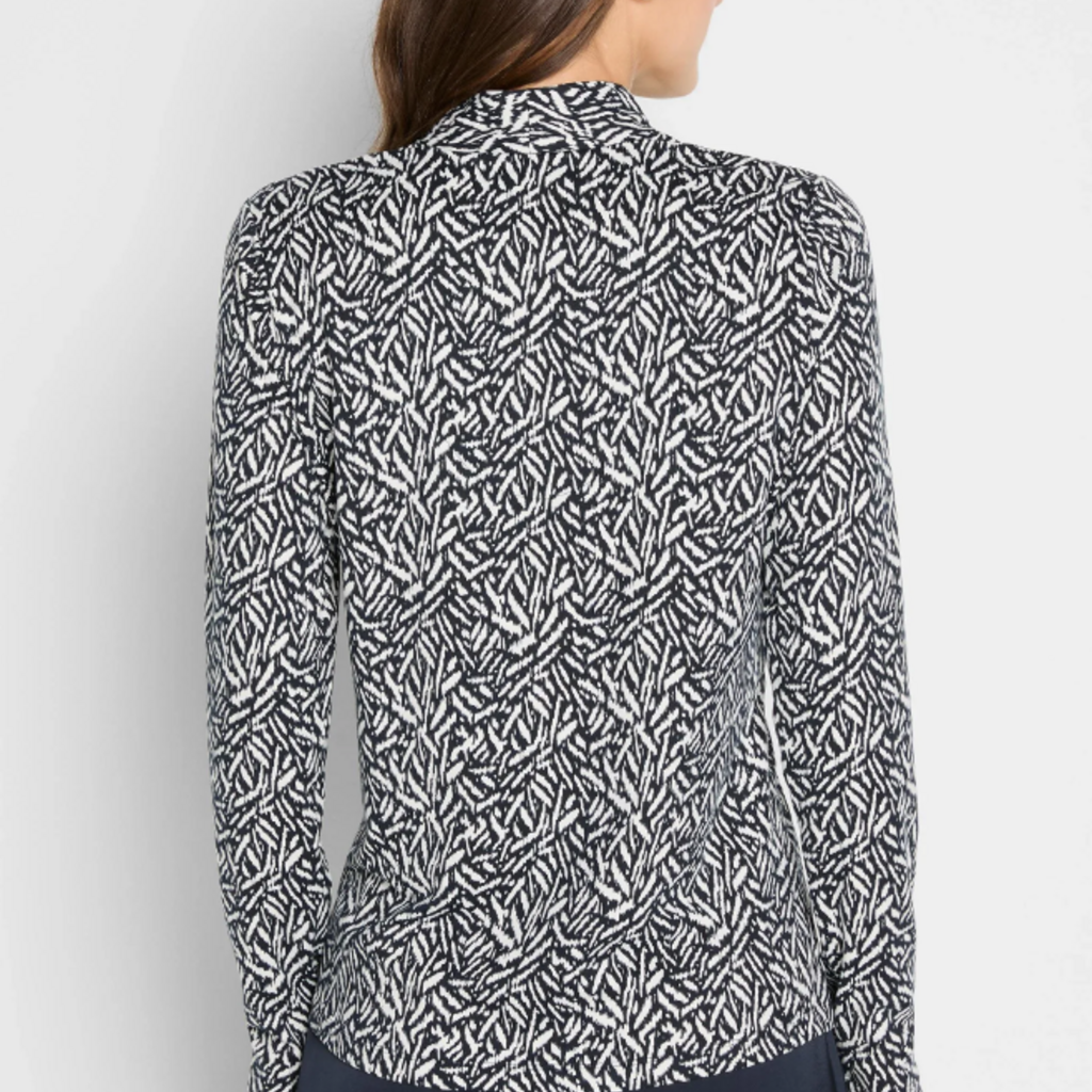 GEO TOSS KNIT TOP INDIGO