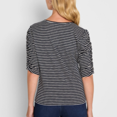 Striped Ruched Elbow Indigo