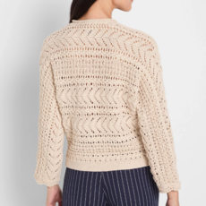 TAPE YARN STITCH SWEATER PALE