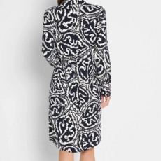 INDIGO LEAF DOUBLE CREPE DRESS INDIGO