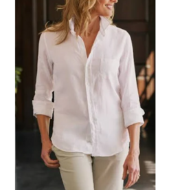 Frank & Eileen Eileen Woven Button Up White Linen