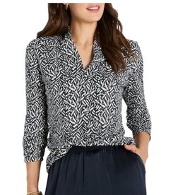 GEO TOSS KNIT TOP INDIGO