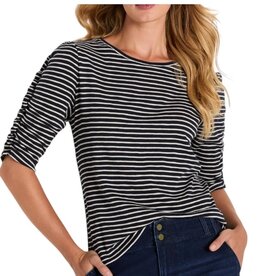 Striped Ruched Elbow Indigo