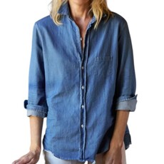 Frank & Eileen EILEEN Relaxed Button-Up Shirt Vintage Stonewashed Indigo