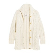 Frank & Eileen Mini Cotswolds Cable Cardigan Ivory