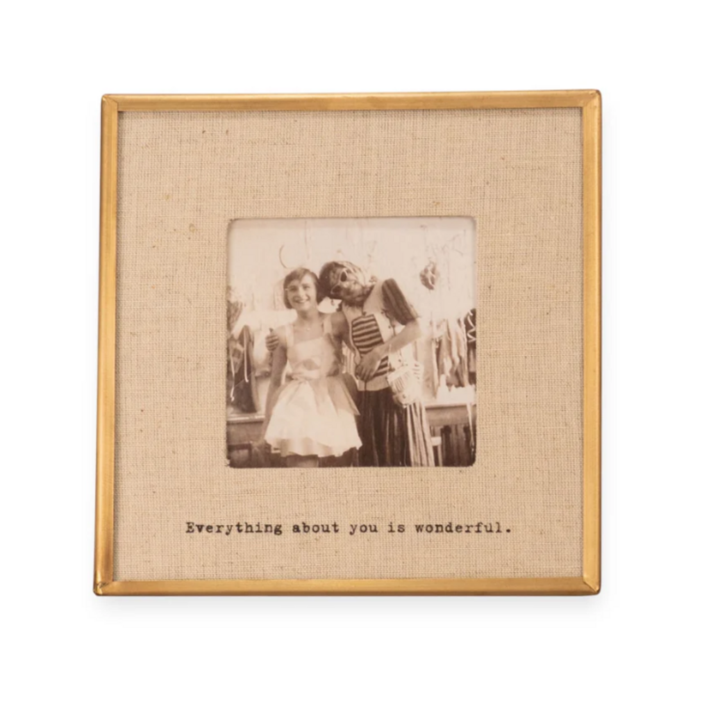 Sugarboo OF ALL THE THINGS BRASS LINEN FRAME 3.5 X 3.5
