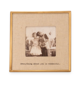 Sugarboo OF ALL THE THINGS BRASS LINEN FRAME 3.5 X 3.5